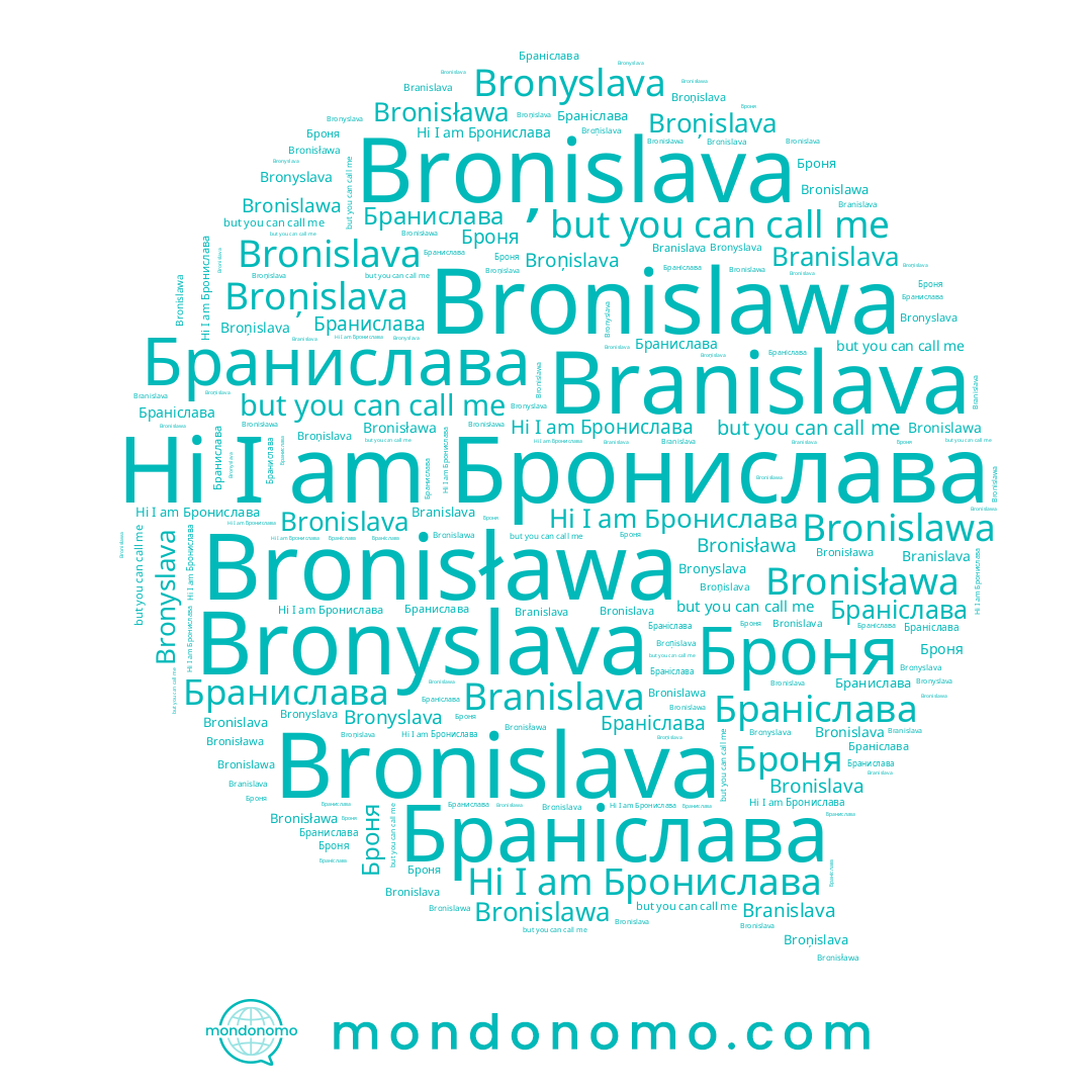 name Бранислава, name Браніслава, name Branislava, name Bronisława, name Bronislawa, name Broņislava, name Bronyslava, name Bronislava, name Бронислава, name Броня