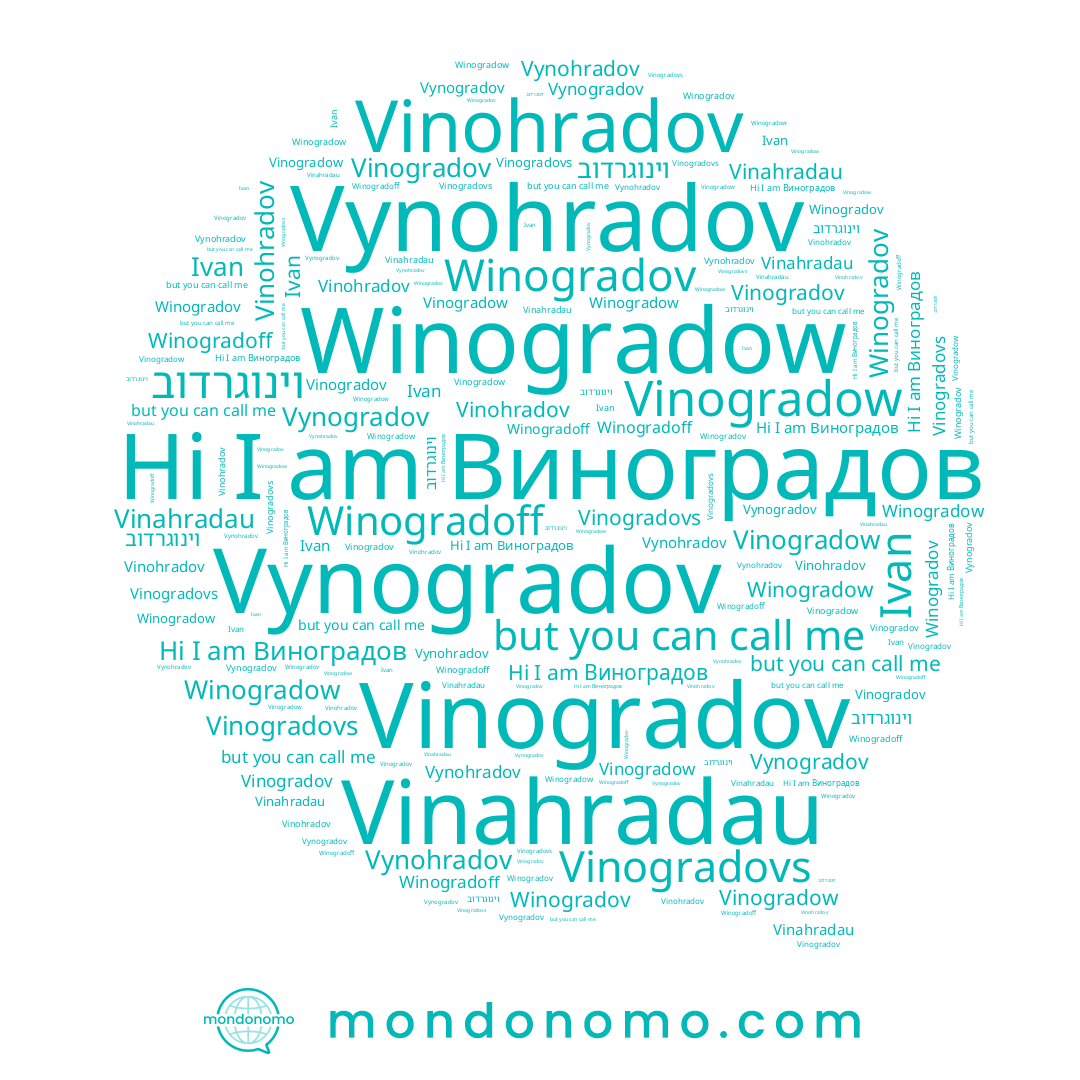 name Vinogradow, name Виноградов, name Winogradow, name Ivan, name Winogradoff, name Vinogradovs, name Vynohradov, name Vinahradau, name וינוגרדוב, name Vinogradov, name Vinohradov, name Vynogradov, name Winogradov