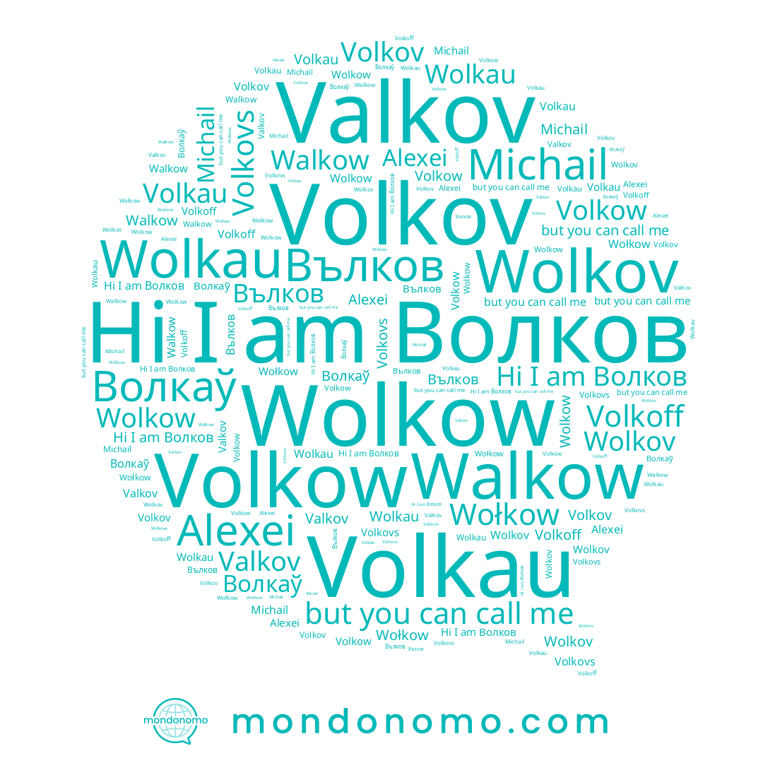 name Volkow, name Wolkov, name Волков, name Wolkow, name Volkovs, name Volkov, name Волкаў, name Wołkow, name Valkov, name Volkau, name Michail, name Volkoff, name Walkow, name Wolkau, name Alexei