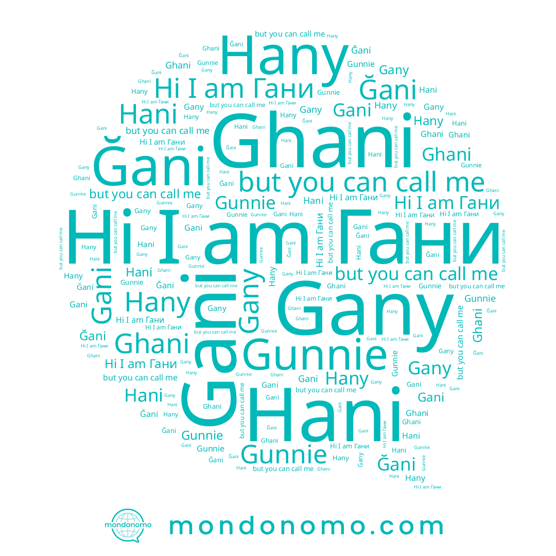 name Gani, name Ğani, name Ghani, name Hany, name Hani, name Гани, name Gany