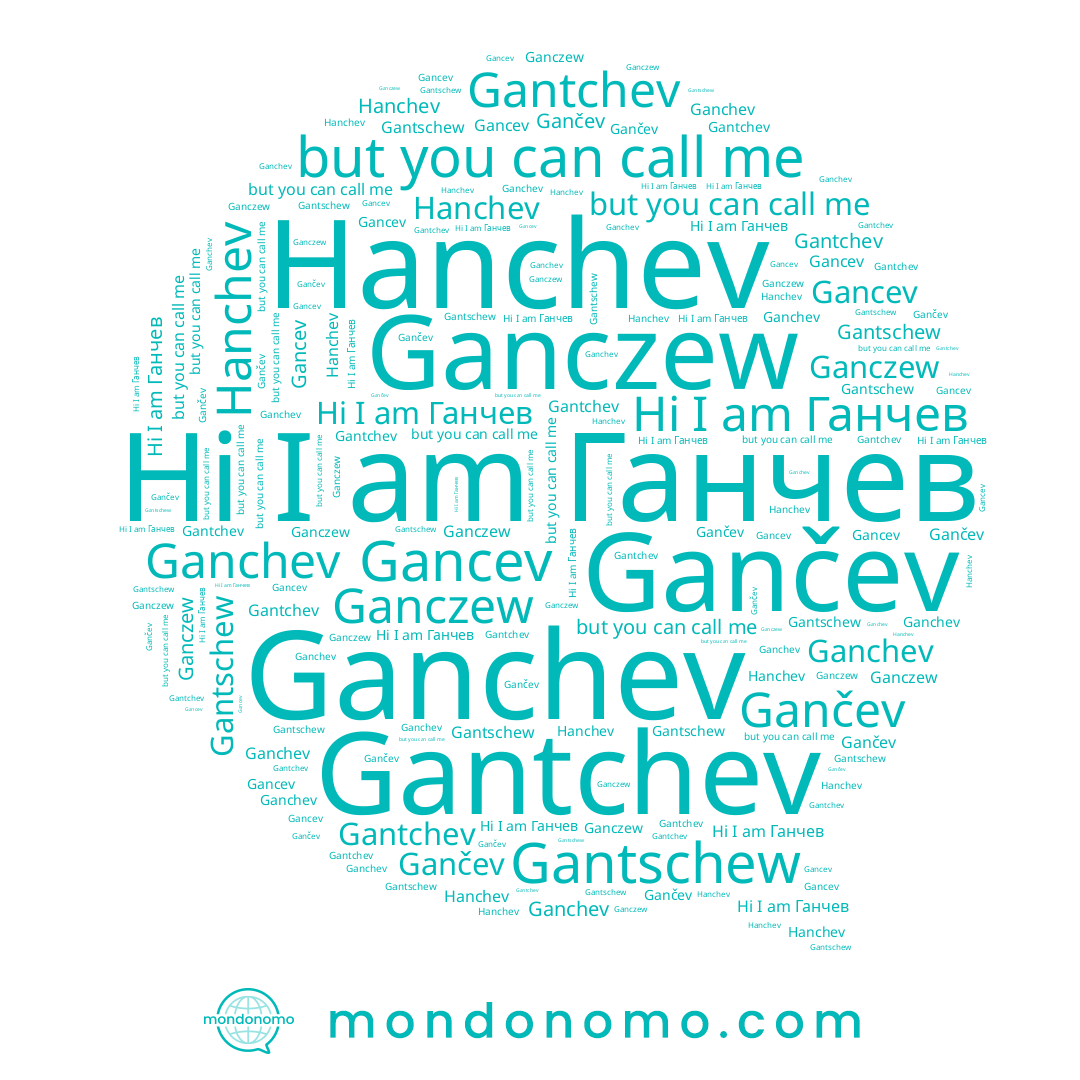 name Ganchev, name Gantchev, name Gančev, name Gancev, name Ганчев, name Gantschew, name Hanchev