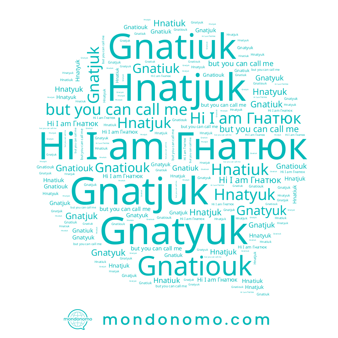 name Gnatyuk, name Гнатюк, name Hnatjuk, name Gnatiouk, name Gnatiuk, name Hnatiuk, name Hnatyuk, name Gnatjuk