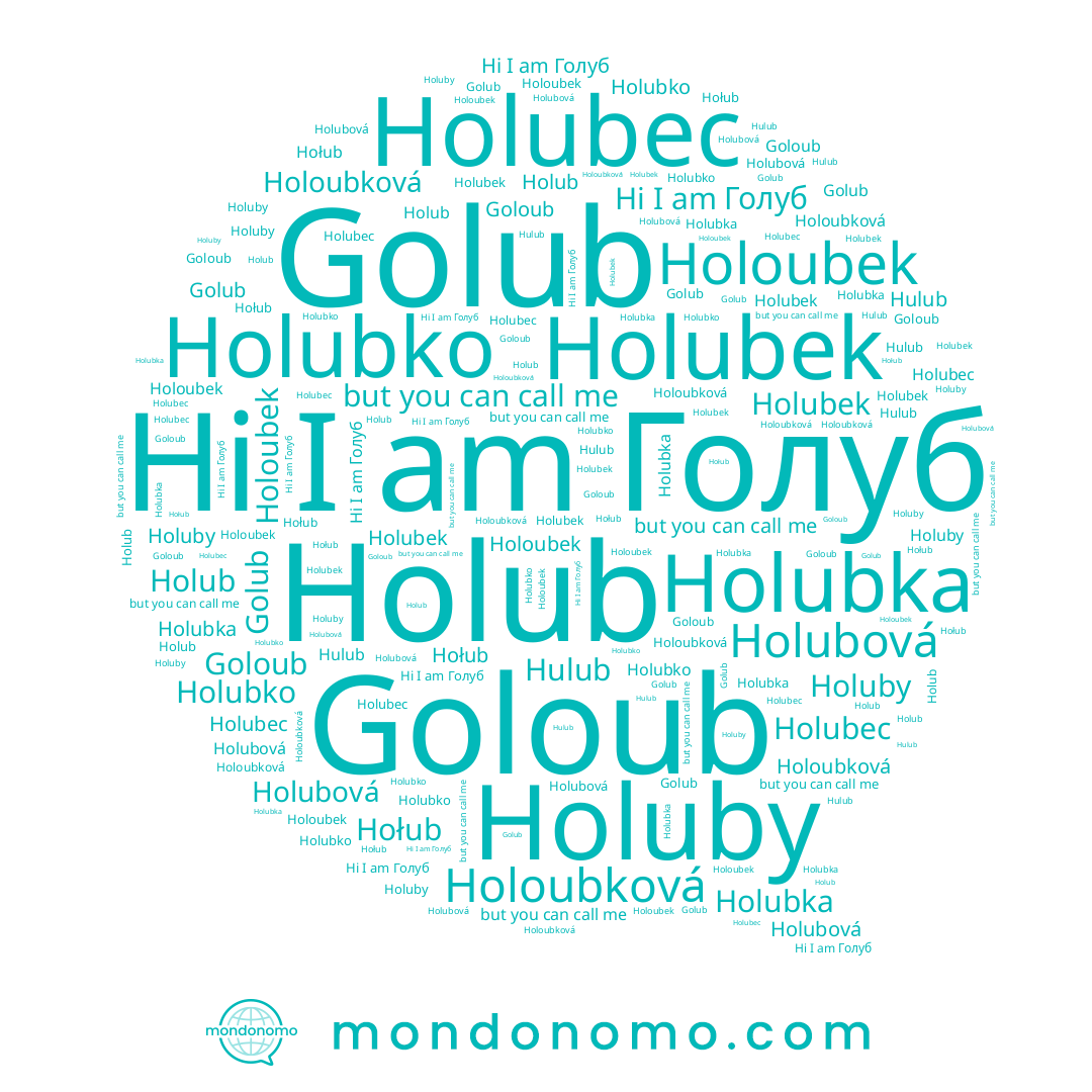 name Holoubek, name Holubec, name Holubko, name Holub, name Holuby, name Golub, name Hulub, name Голуб, name Holubek, name Holubová, name Holubka, name Goloub, name Holoubková, name Hołub