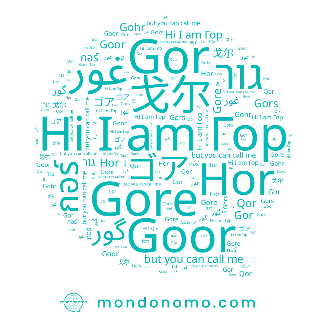 name 戈尔, name ゴア, name غور, name גור, name Goor, name Gore, name Гор, name Gohr, name Hor, name กอร์, name Gor, name Qor, name گور, name Gors