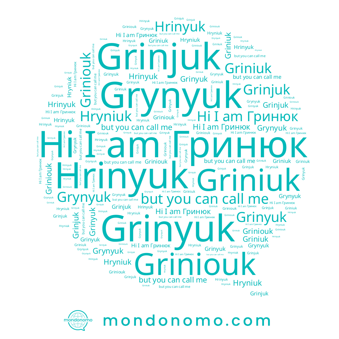 name Grynyuk, name Griniuk, name Grinjuk, name Гринюк, name Griniouk, name Hrinyuk, name Hryniuk, name Grinyuk