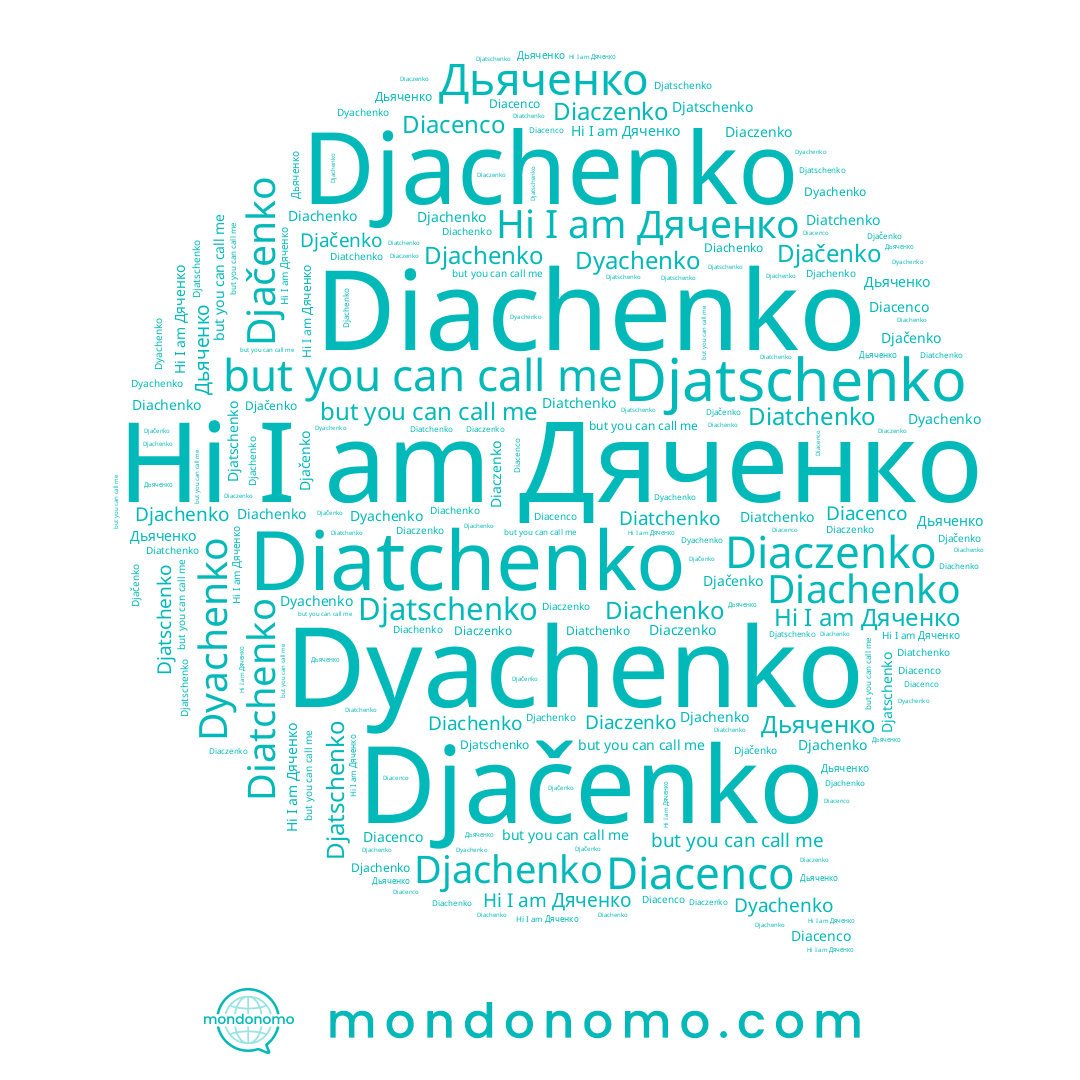 name Дьяченко, name Дяченко, name Djachenko, name Djatschenko, name Diachenko, name Diaczenko, name Diacenco, name Diatchenko, name Dyachenko