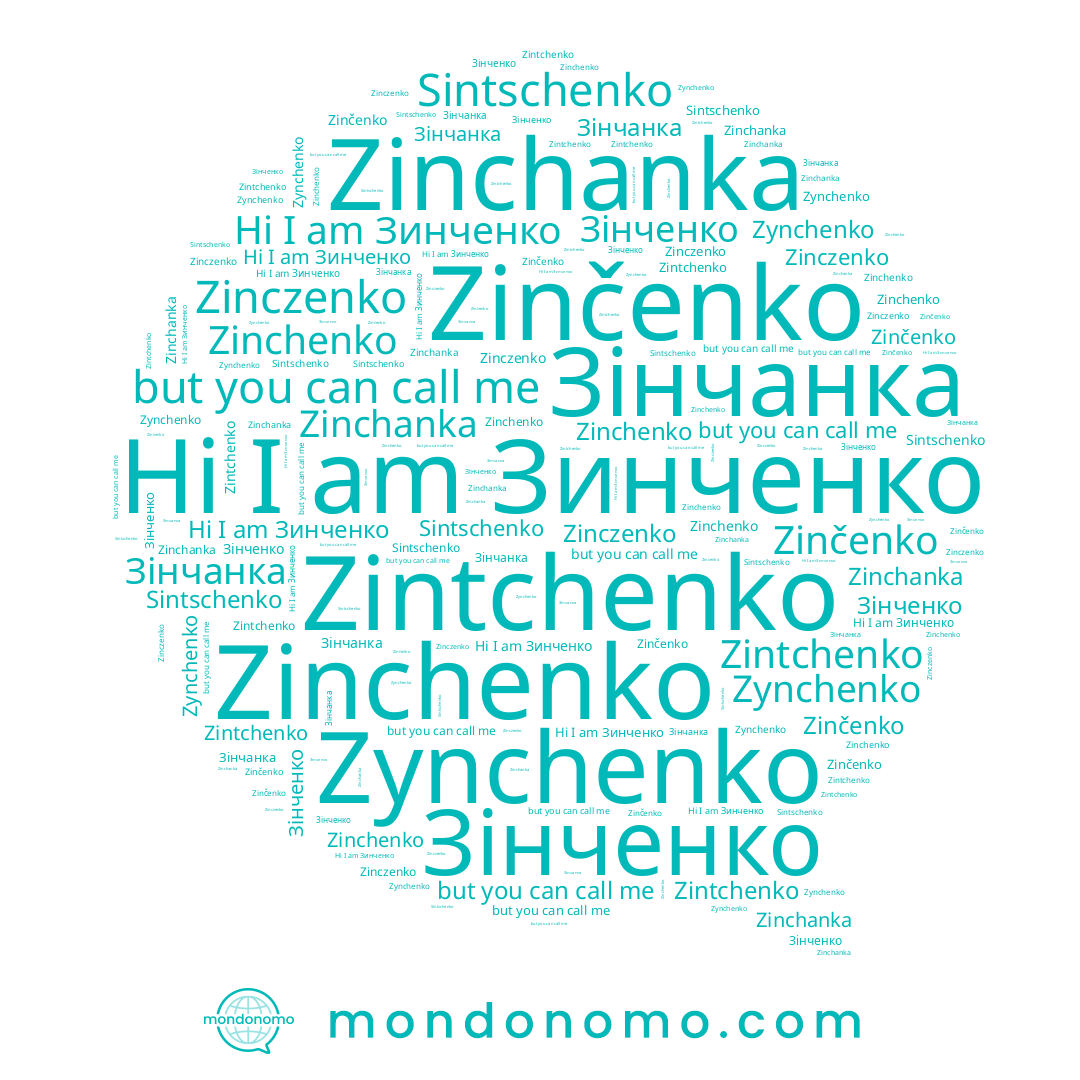 name Зинченко, name Зінчанка, name Zinchenko, name Zinchanka, name Zintchenko, name Zynchenko, name Sintschenko, name Зінченко, name Zinczenko