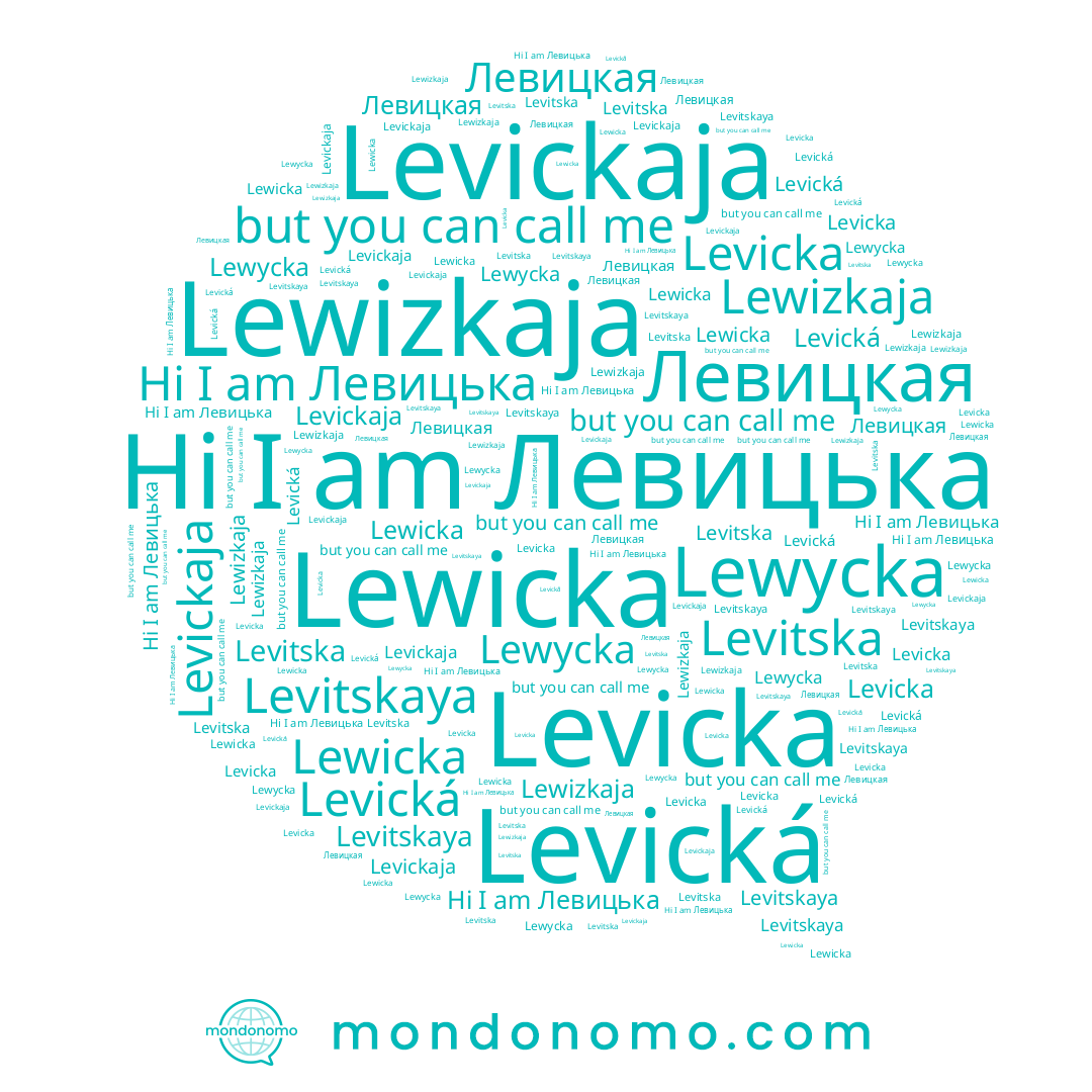 name Левицька, name Levitska, name Levitskaya, name Левицкая, name Levickaja, name Lewizkaja, name Lewicka, name Levicka
