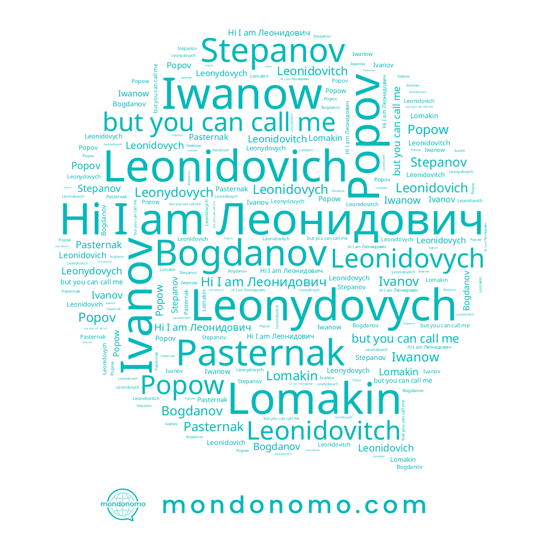 name Lomakin, name Bogdanov, name Iwanow, name Stepanov, name Leonidovych, name Pasternak, name Popow, name Леонидович, name Leonidovitch, name Ivanov, name Popov