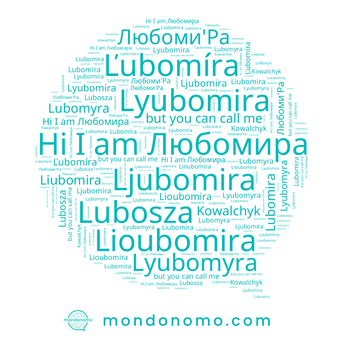 name Lubosza, name Lubomira, name Ljubomira, name Lyubomyra, name Любомира, name Ľubomíra, name Любоми'Ра, name Liubomira, name Kowalchyk, name Lyubomira, name Lioubomira, name Lubomyra