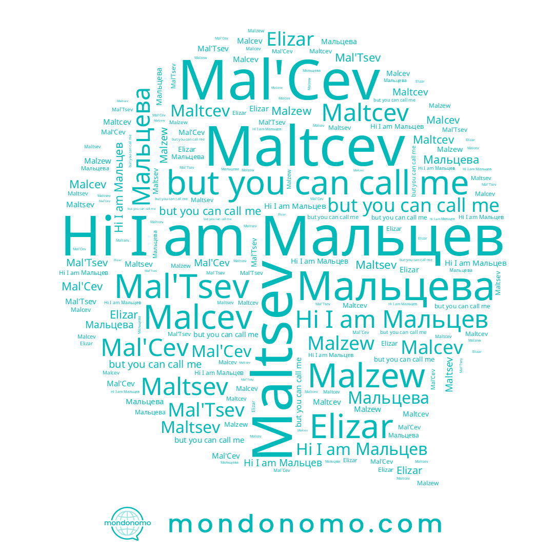 name Maltcev, name Mal'Tsev, name Malzew, name Malcev, name Elizar, name Мальцев, name Maltsev, name Мальцева