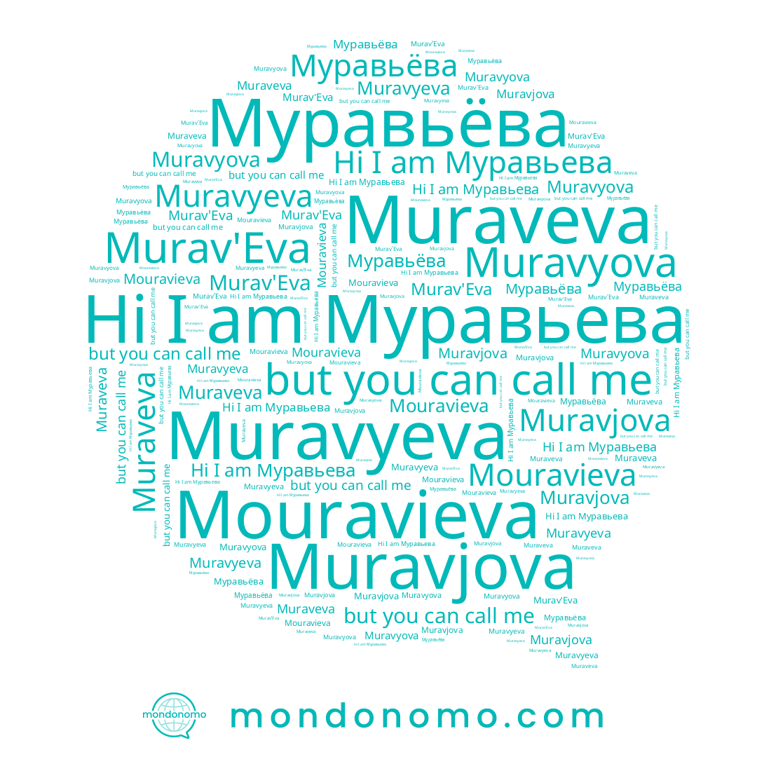 name Murav'Eva, name Mouravieva, name Муравьёва, name Muraveva, name Муравьева, name Muravyova, name Muravyeva