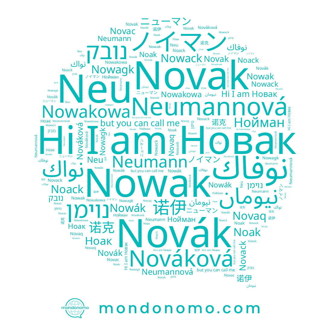 name Novac, name 诺伊, name Ноак, name נובק, name Neumann, name Нойман, name Neumannová, name Nováková, name Nowagk, name Novaq, name Noack, name ノイマン, name 诺克, name נוימן, name نواك, name نوفاك, name Nowak, name Novák, name Noak, name Nowakowa, name Novak, name نيومان, name Новак, name Neu, name Nowack, name ニューマン, name Novack, name Nowák