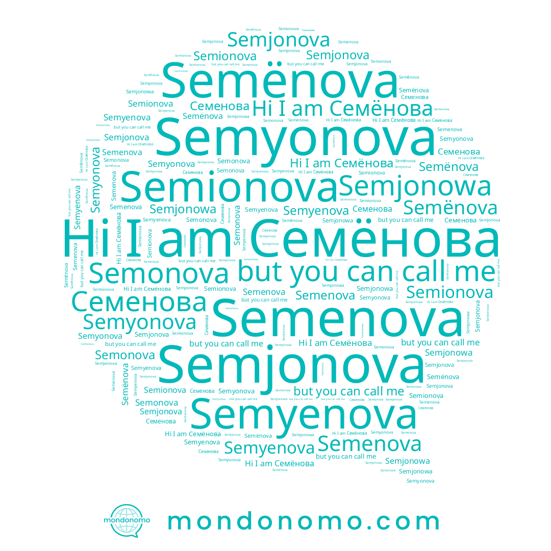 name Semyenova, name Semjonowa, name Семенова, name Semjonova, name Semonova, name Semyonova, name Семёнова, name Semenova