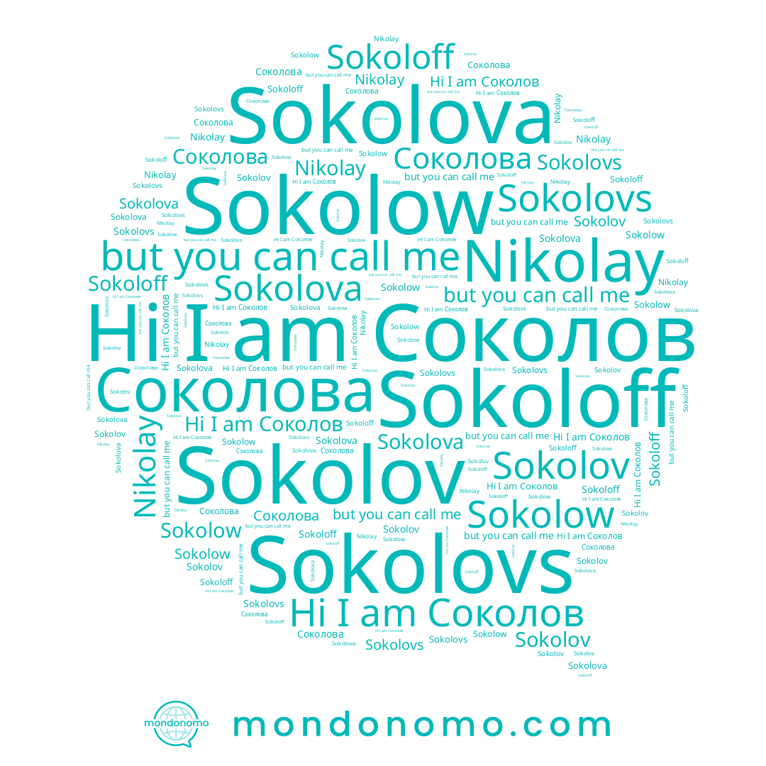 name Sokolovs, name Соколова, name Nikolay, name Sokolova, name Sokoloff, name Sokolow, name Sokolov, name Соколов