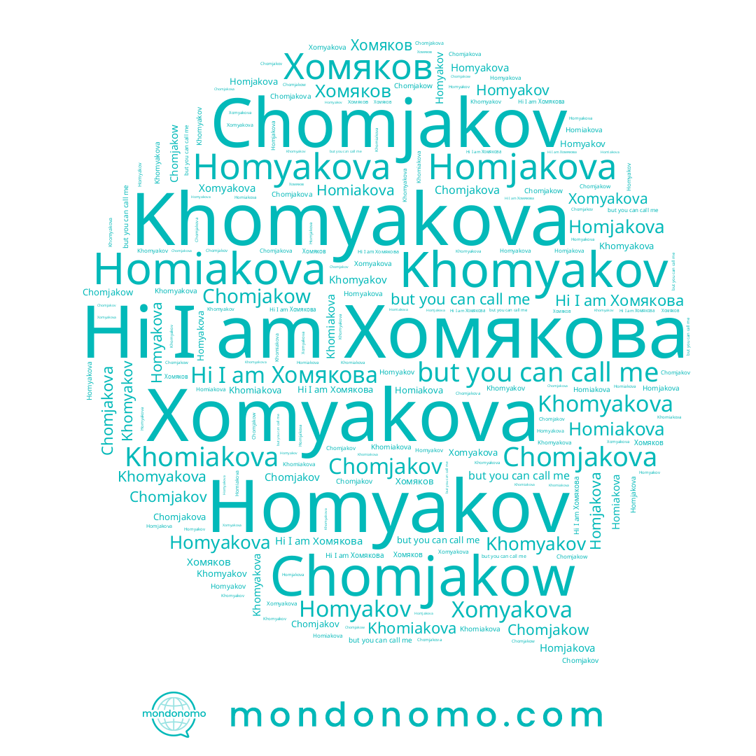 name Homyakov, name Хомякова, name Homiakova, name Khomiakova, name Khomyakova, name Chomjakov, name Chomjakow, name Khomyakov, name Chomjakova, name Homjakova, name Homyakova, name Хомяков