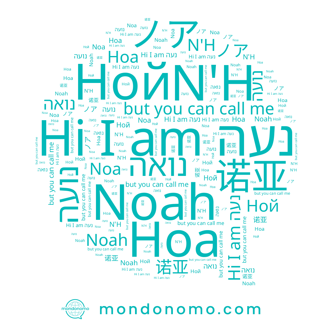 name Noah, name Ноа, name 诺亚, name נועה, name N'H, name Ной, name נעה, name Noa, name ノア, name נואה