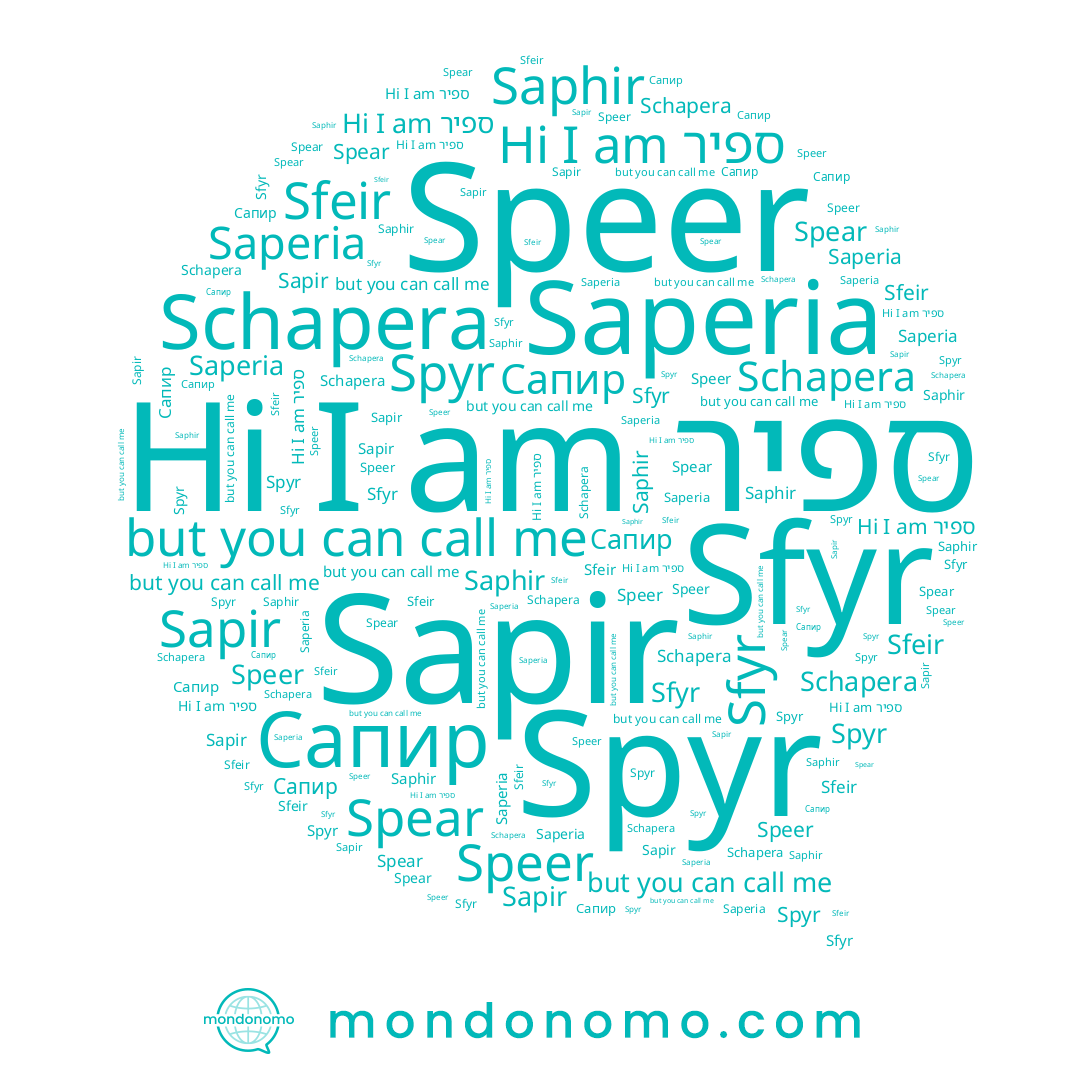 name Sfeir, name Speer, name Сапир, name ספיר, name Sfyr, name Spear, name Saphir, name Sapir, name Schapera, name Spyr, name Saperia