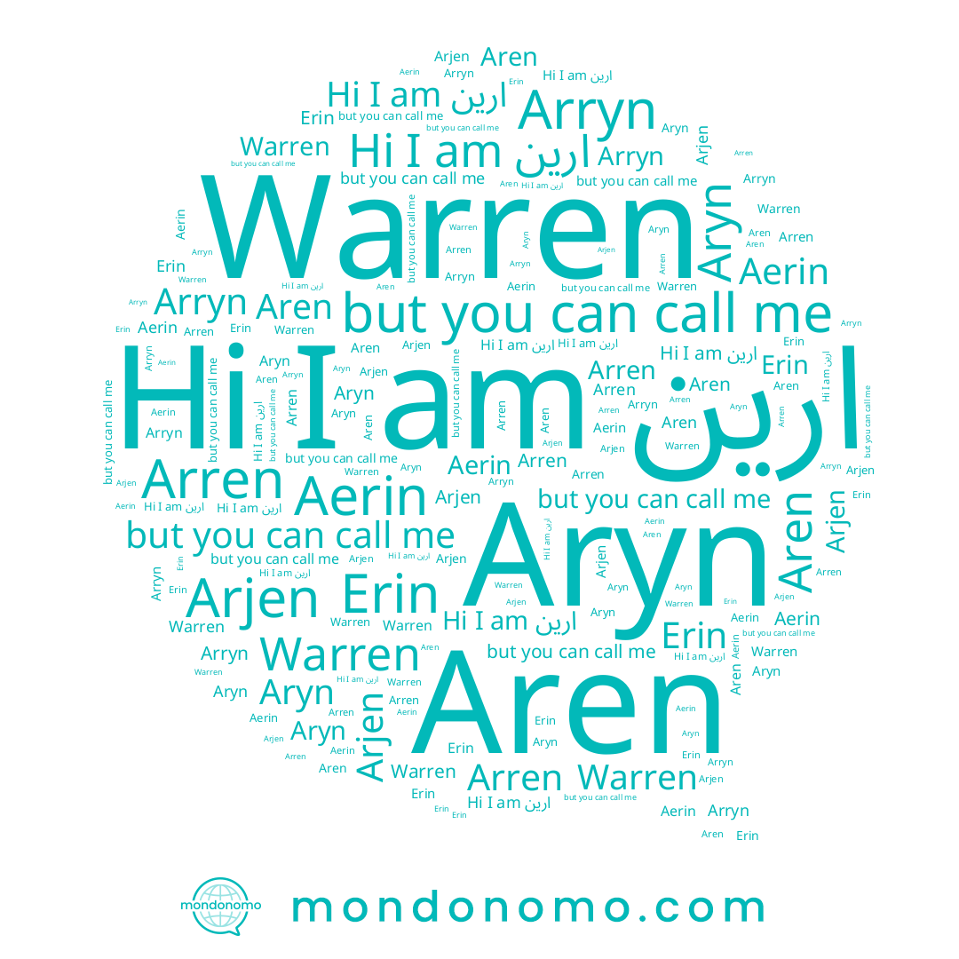 name Arjen, name Arren, name Aren, name Arryn, name Aryn, name Aerin, name Warren, name Erin, name ارين, name Arin
