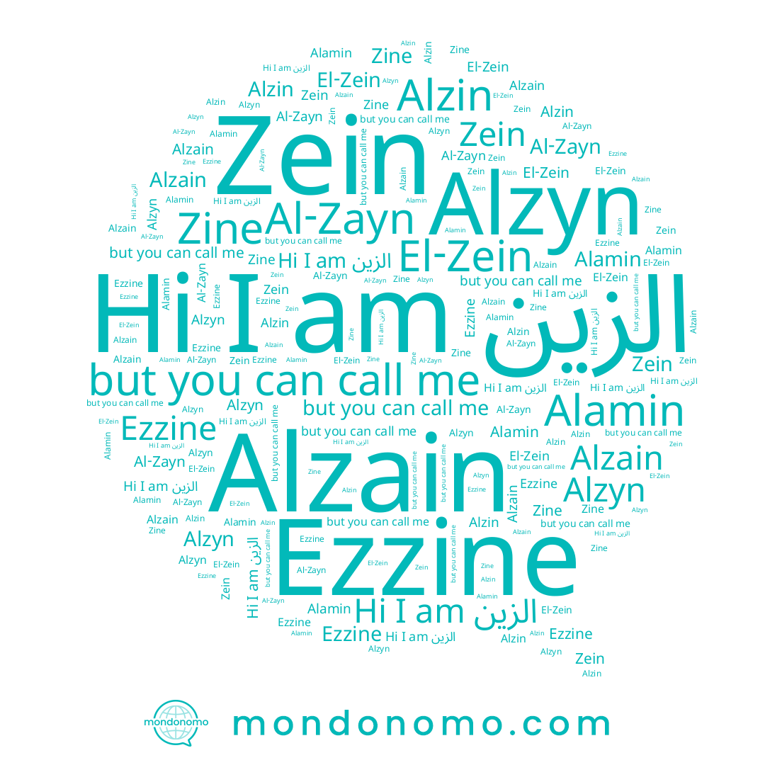 name Zine, name Ezzine, name El-Zein, name Alzin, name الزين, name Alzyn, name Alamin, name Zein, name Alzain, name Al-Zayn