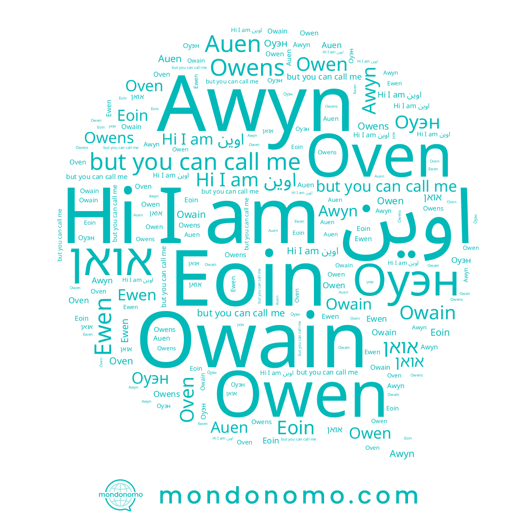 name Owen, name אואן, name Ewen, name Eoin, name Awyn, name اوين, name Owain, name Oven, name Оуэн, name Owens, name Auen