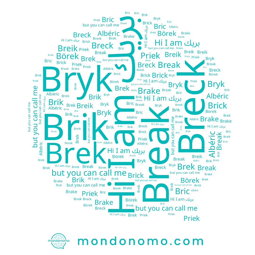 name Börek, name Brik, name Breck, name Breik, name Brek, name Brick, name Brake, name Priek, name بريك, name Bryk, name Albéric