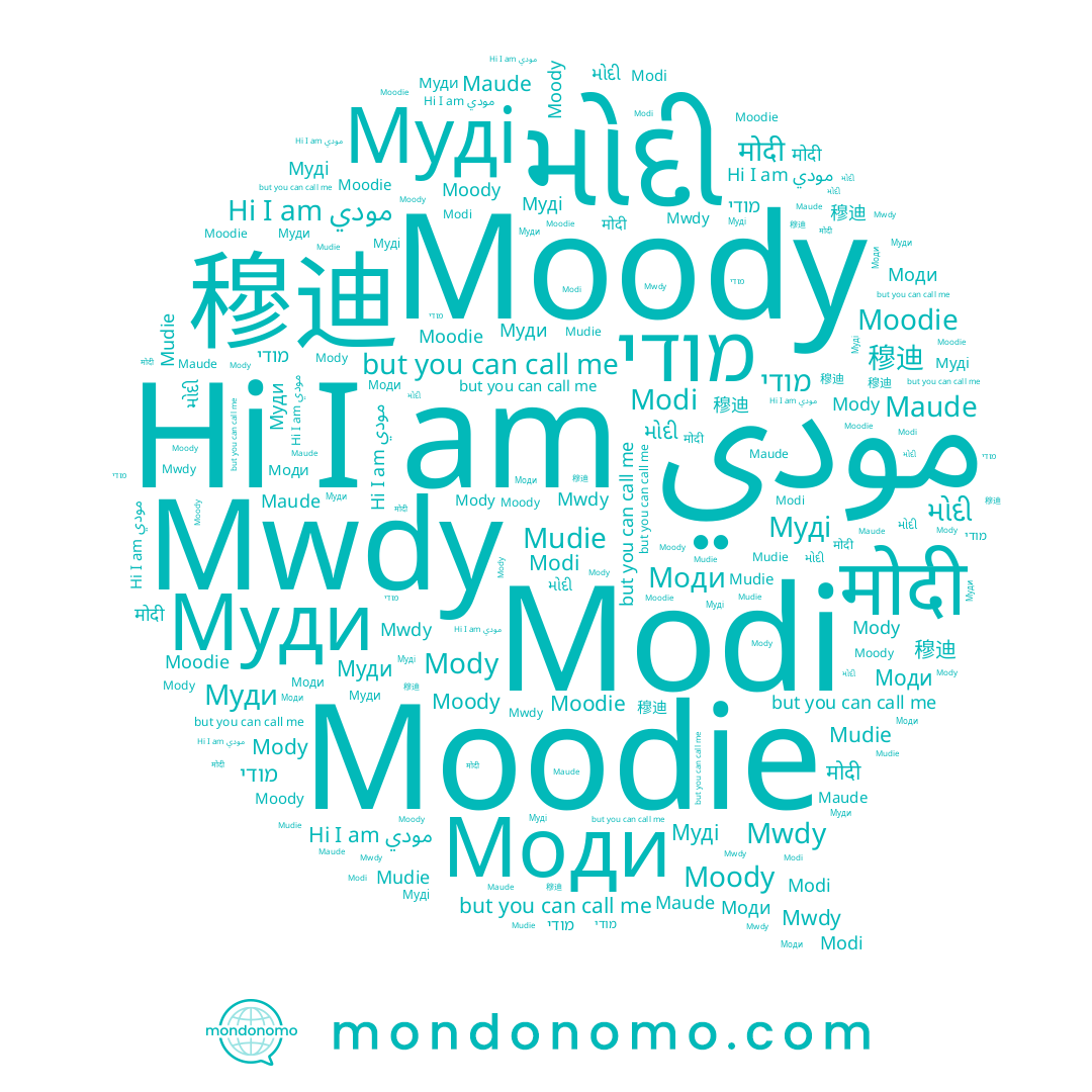 name Муди, name מודי, name Maude, name Mudie, name Муді, name 穆迪, name Моди, name Mody, name Mwdy, name Moody, name Modi, name Moodie, name मोदी, name મોદી, name مودي