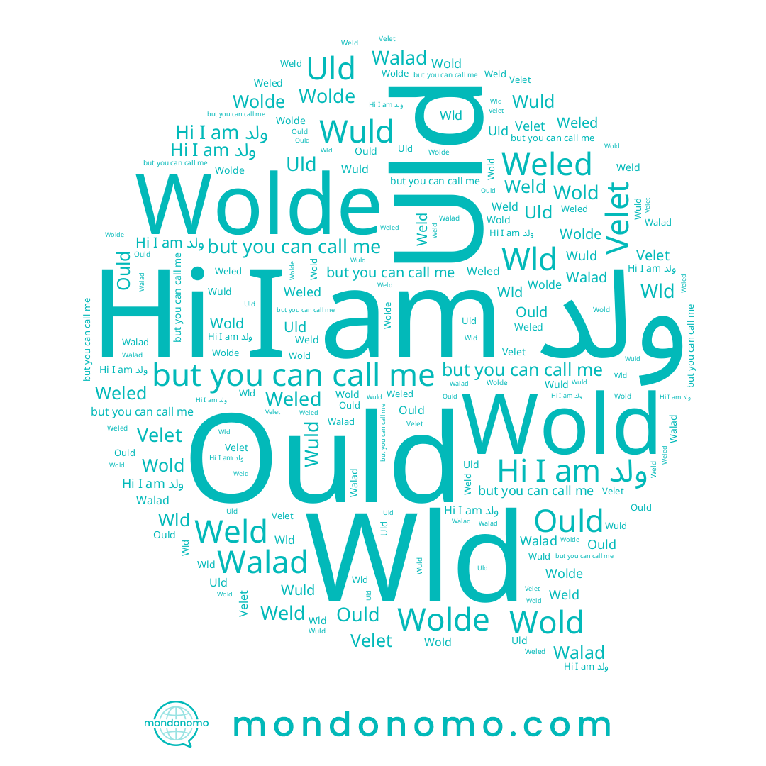 name Weled, name Velet, name Wolde, name Wold, name Weld, name Old, name Wuld, name Wld, name ولد, name Ould, name Walad