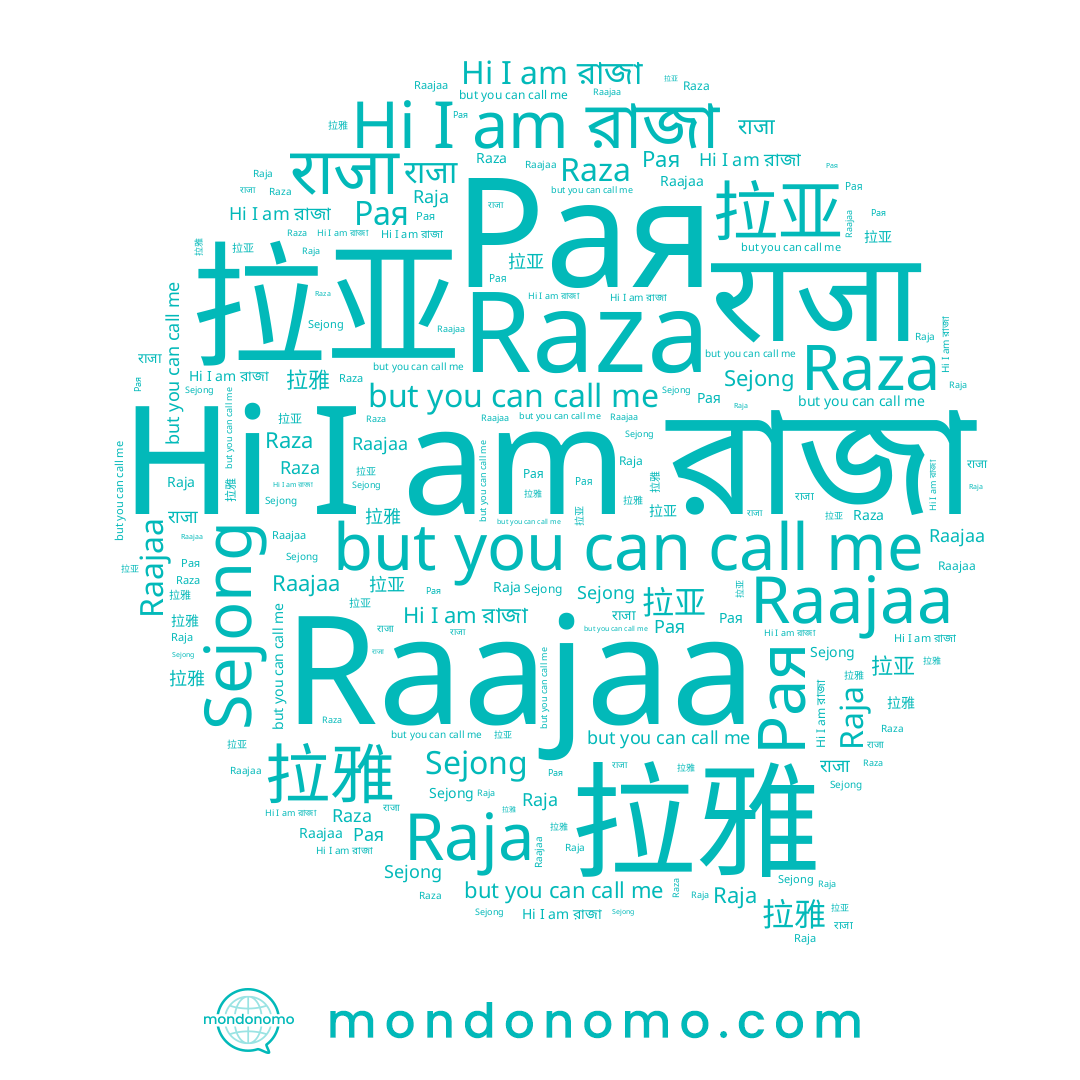 name Raja, name राजा, name Raza, name 拉亚, name Sejong, name Рая, name 拉雅, name Raajaa