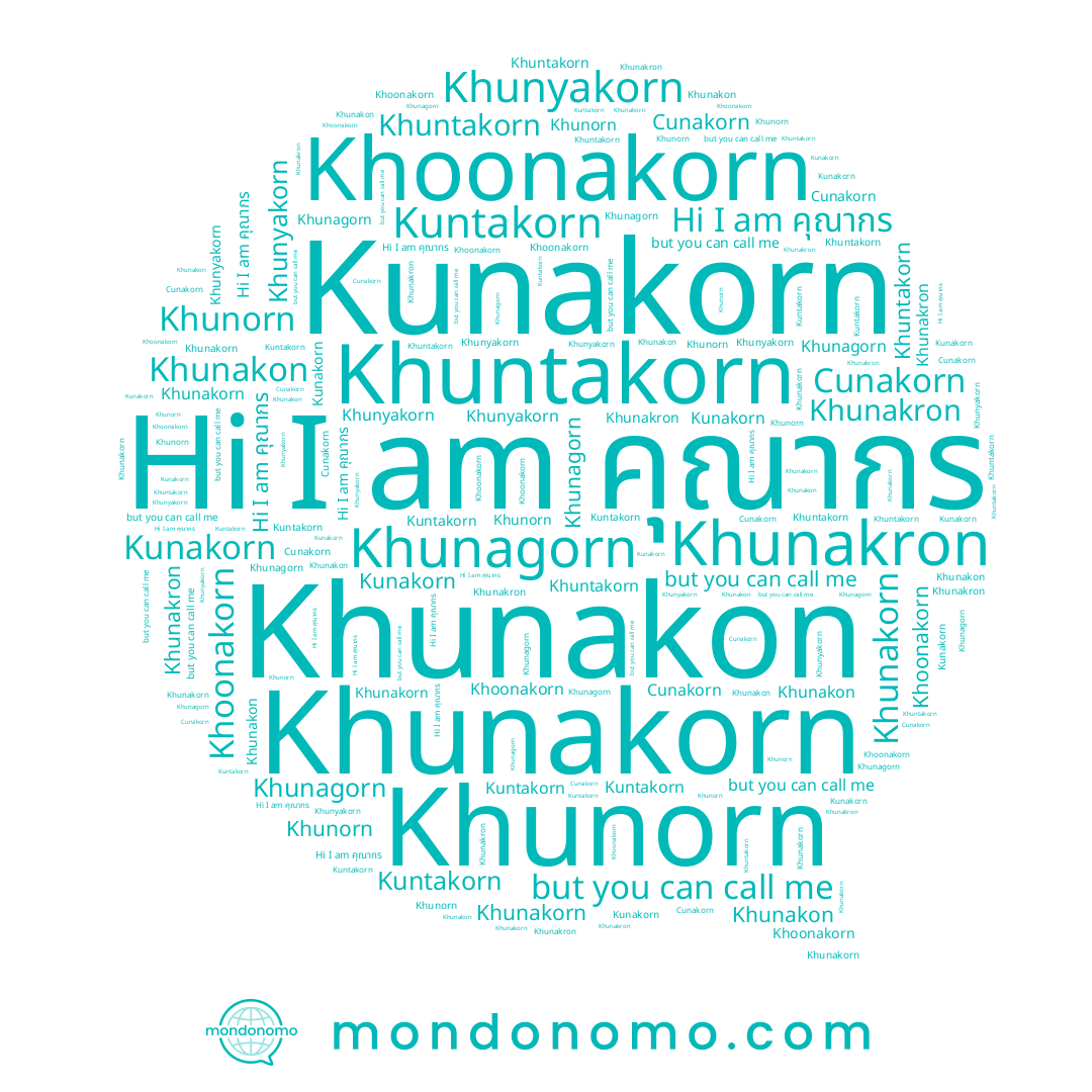 name Khunakorn, name Khunyakorn, name Kuntakorn, name Khuntakorn, name Kunakorn, name Khunakron, name Khunakon, name Khoonakorn, name คุณากร, name Khunorn, name Cunakorn, name Khunagorn