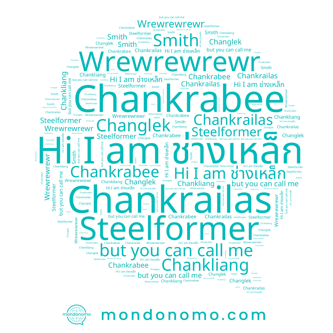 name Smith, name Steelformer, name Changlek, name Chankrailas, name Chankliang, name Chankrabee