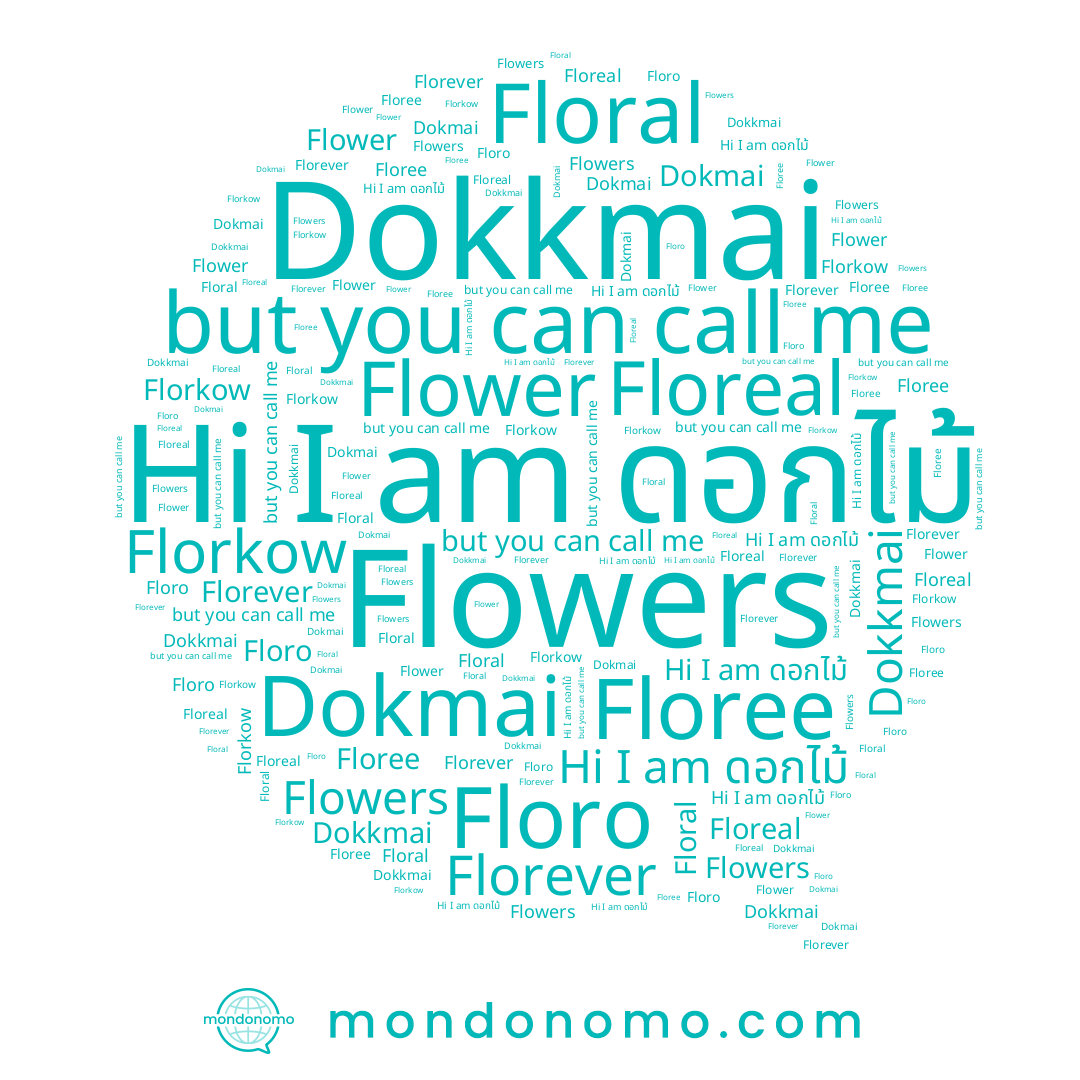 name Dokmai, name Floreal, name Florkow, name Floro, name Dokkmai, name Floree, name Flowers, name Flower