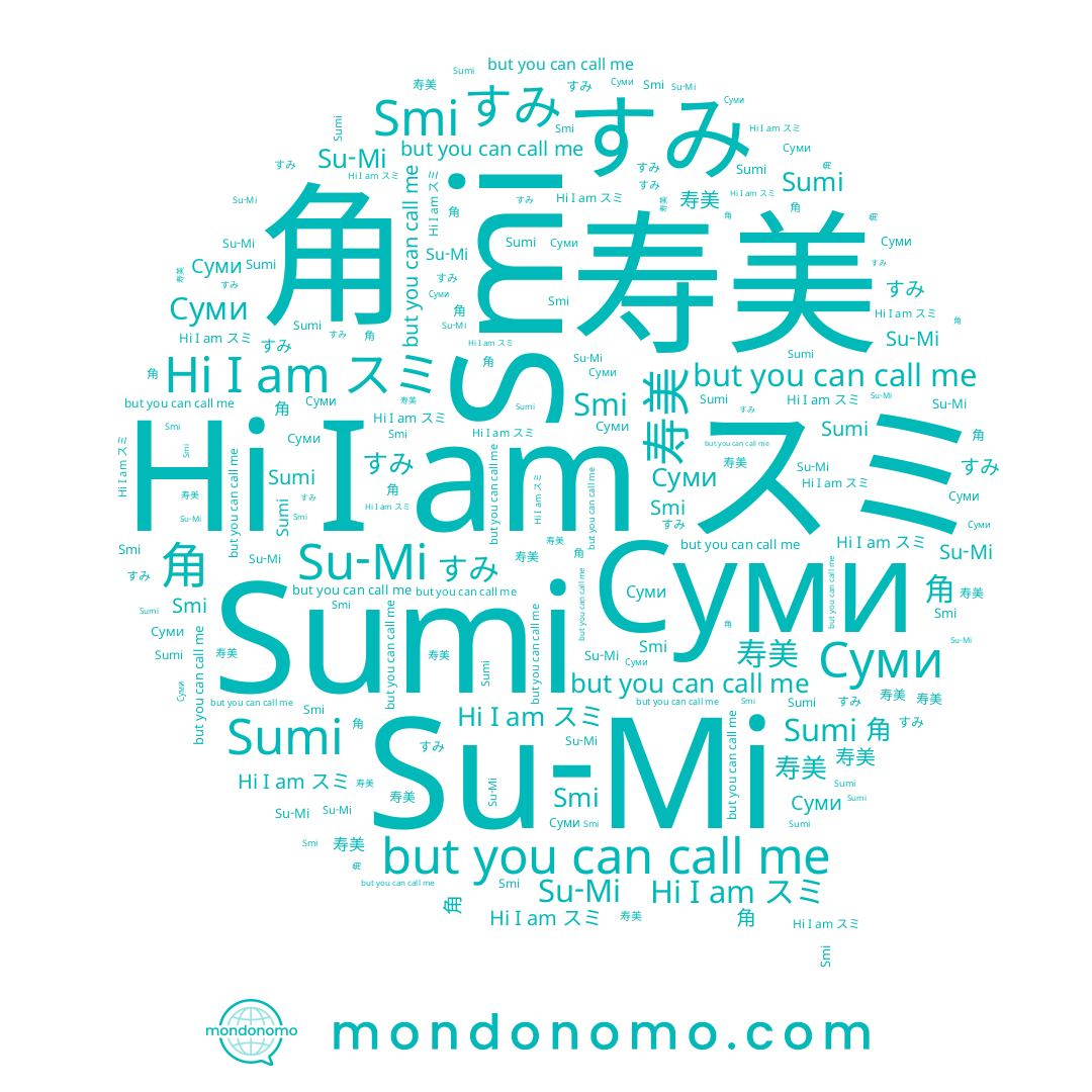 name 寿美, name Su-Mi, name スミ, name 角, name Sumi, name すみ, name 수미, name Суми