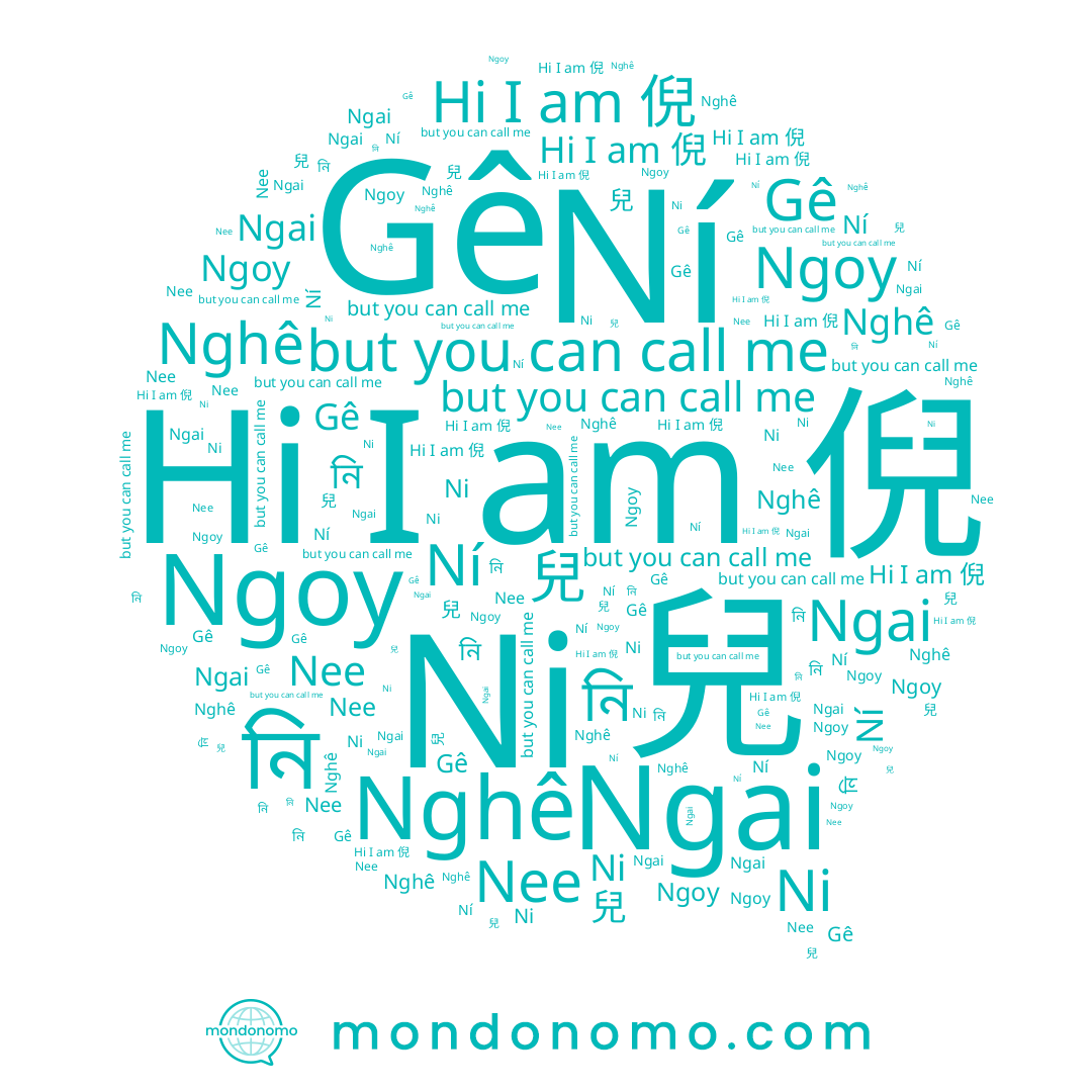 name Nee, name Ngai, name 倪, name Ní, name Nghê, name 兒, name Ngoy, name নি, name Ni, name Gê