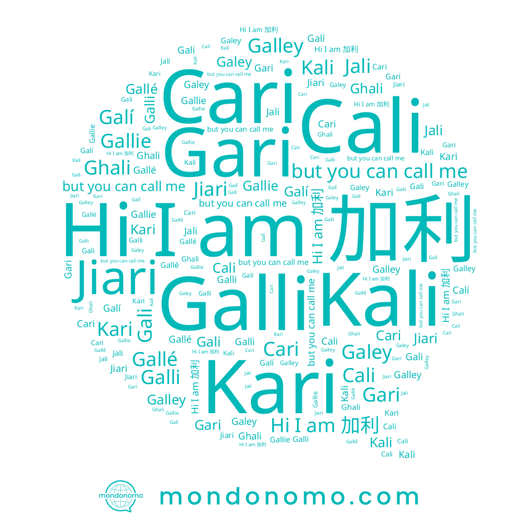name Gallie, name Jali, name Gali, name Ghali, name Gallé, name Galley, name Galli, name Cari, name Kari, name Galí, name Kali, name Gari, name Cali, name 加利, name Galey