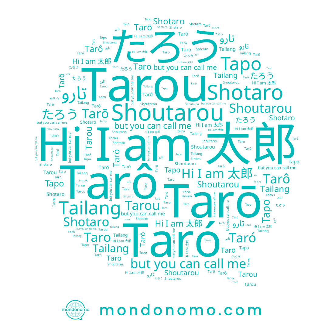 name Tarou, name تارو, name Tailang, name Shoutarou, name Tarô, name Taro, name Taró, name 太郎, name Shotaro, name たろう