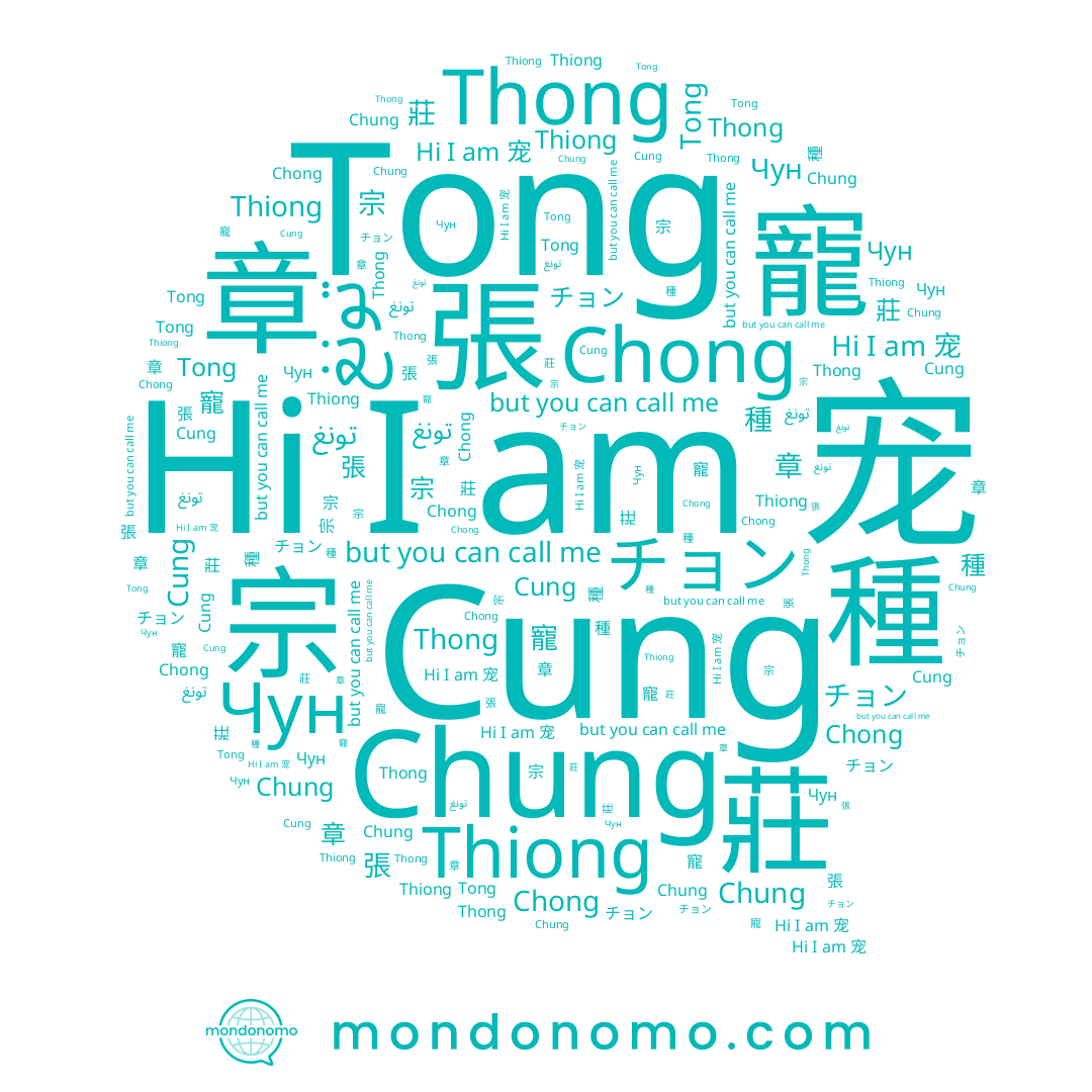 name 張, name 寵, name 宗, name Cung, name Chung, name 宠, name Thiong, name Чун, name Chong, name 莊, name تونغ, name 章, name Tong, name Thong, name 種, name チョン