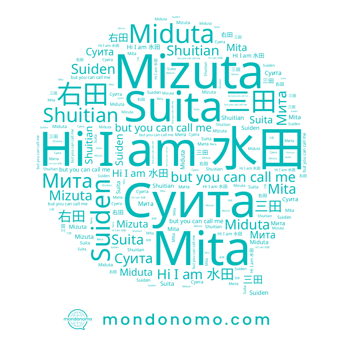 name Mita, name 右田, name 水田, name Мита, name Suiden, name Miduta, name Mizuta, name Суита, name Suita, name 三田