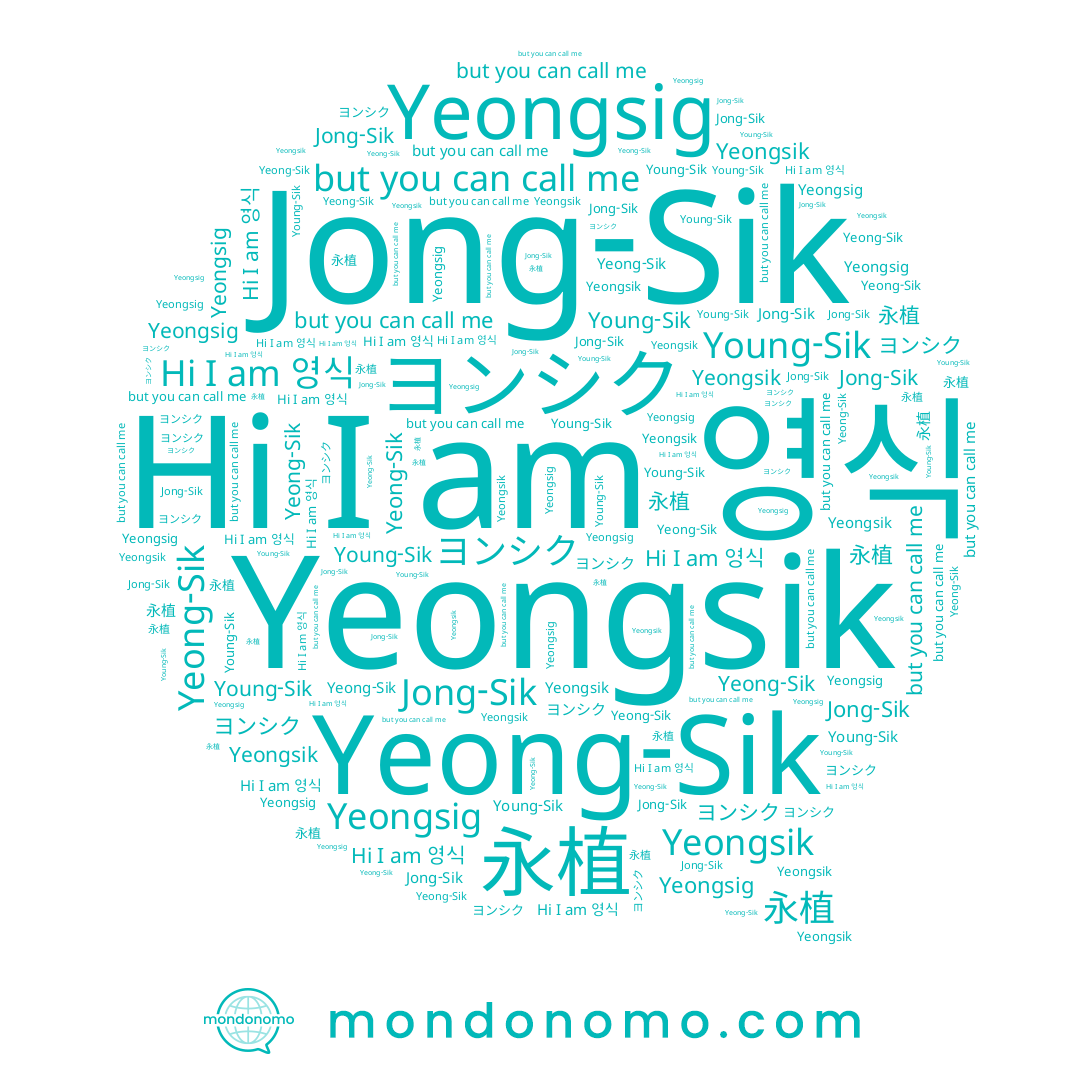 name ヨンシク, name Yeongsik, name 永植, name Yeong-Sik, name 영식, name Young-Sik, name Jong-Sik, name Yeongsig