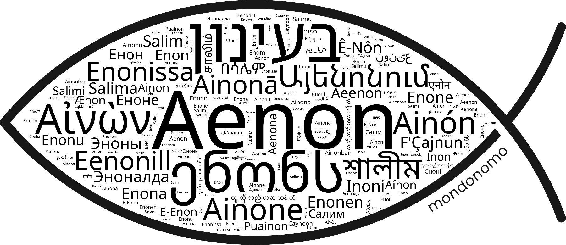 Name Aenon in the world's Bibles