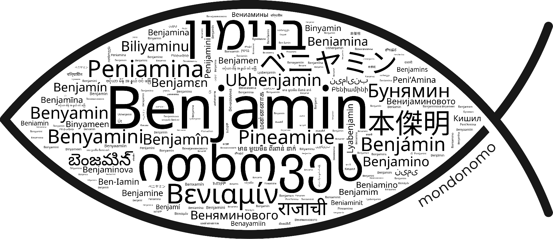 Name Benjamin in the world's Bibles