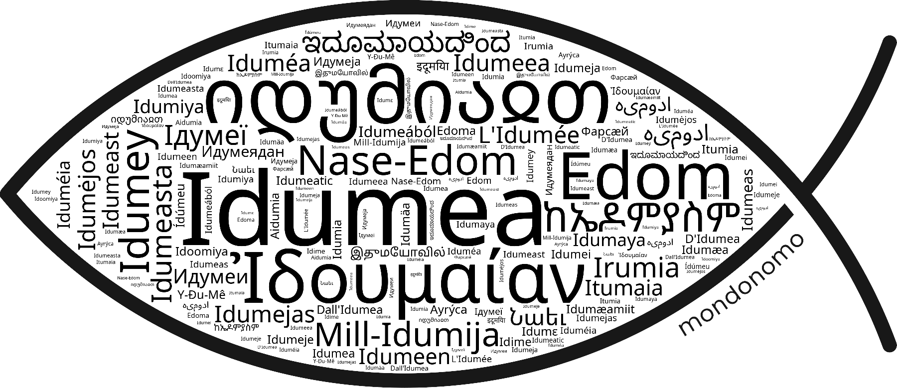 Name Idumea in the world's Bibles