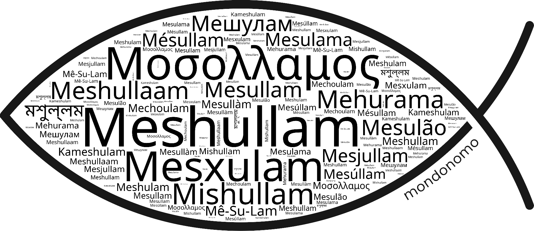 Name Meshullam in the world's Bibles