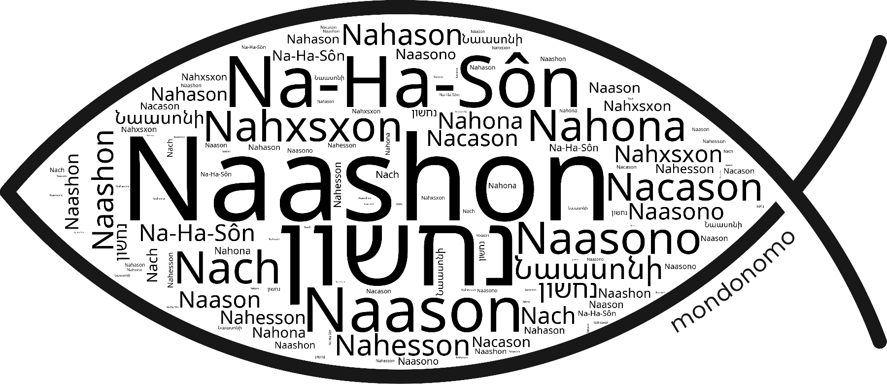 Name Naashon in the world's Bibles