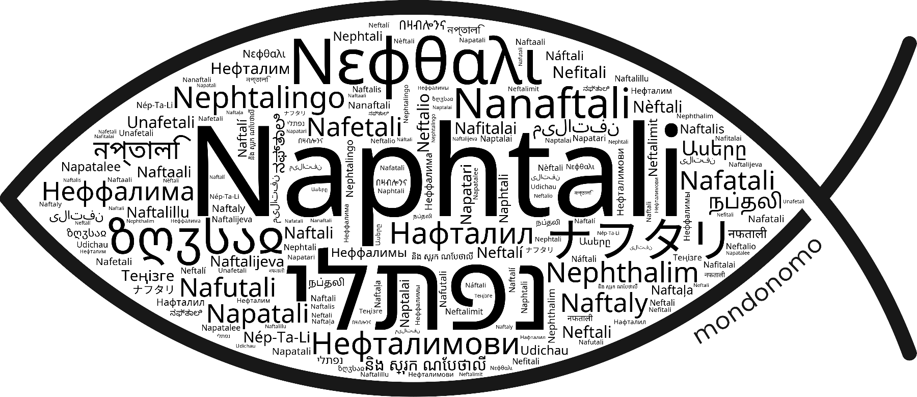 Name Naphtali in the world's Bibles