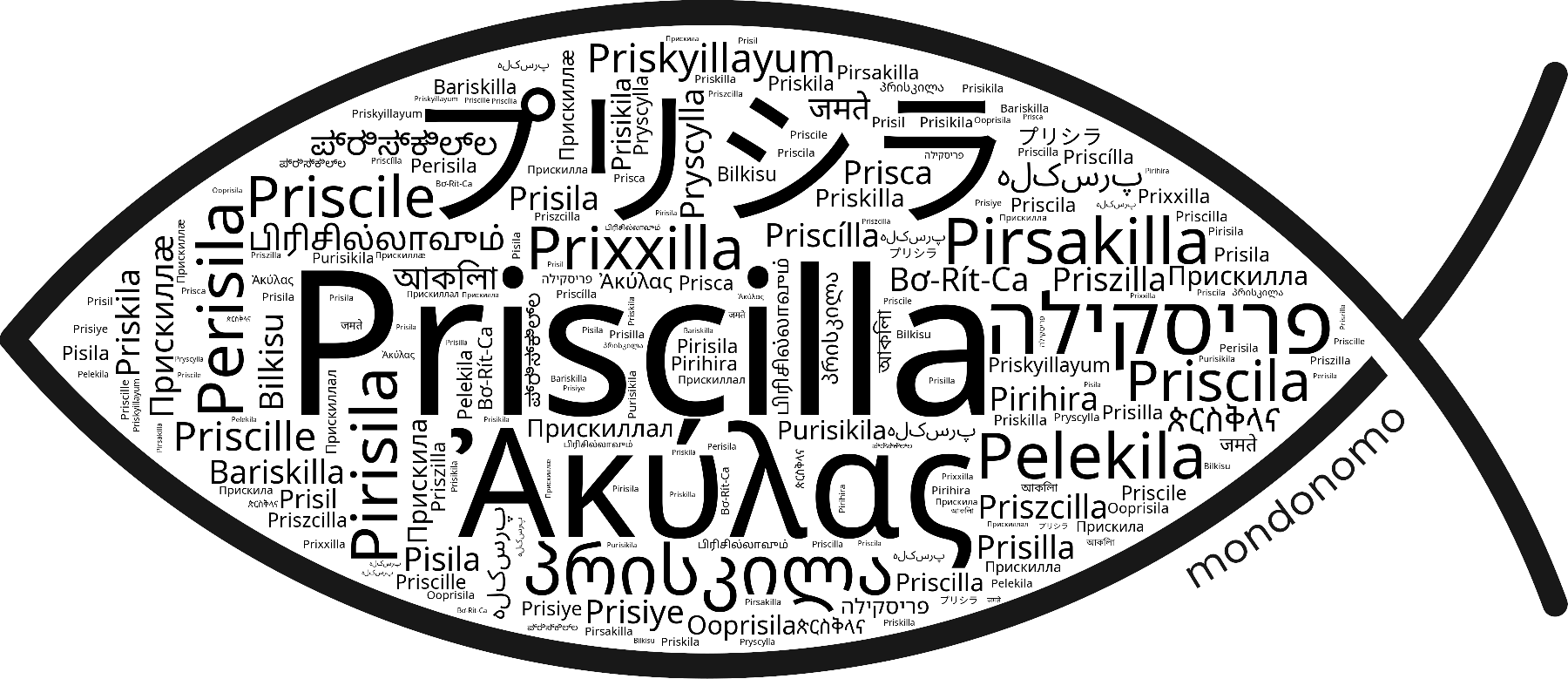 Name Priscilla in the world's Bibles