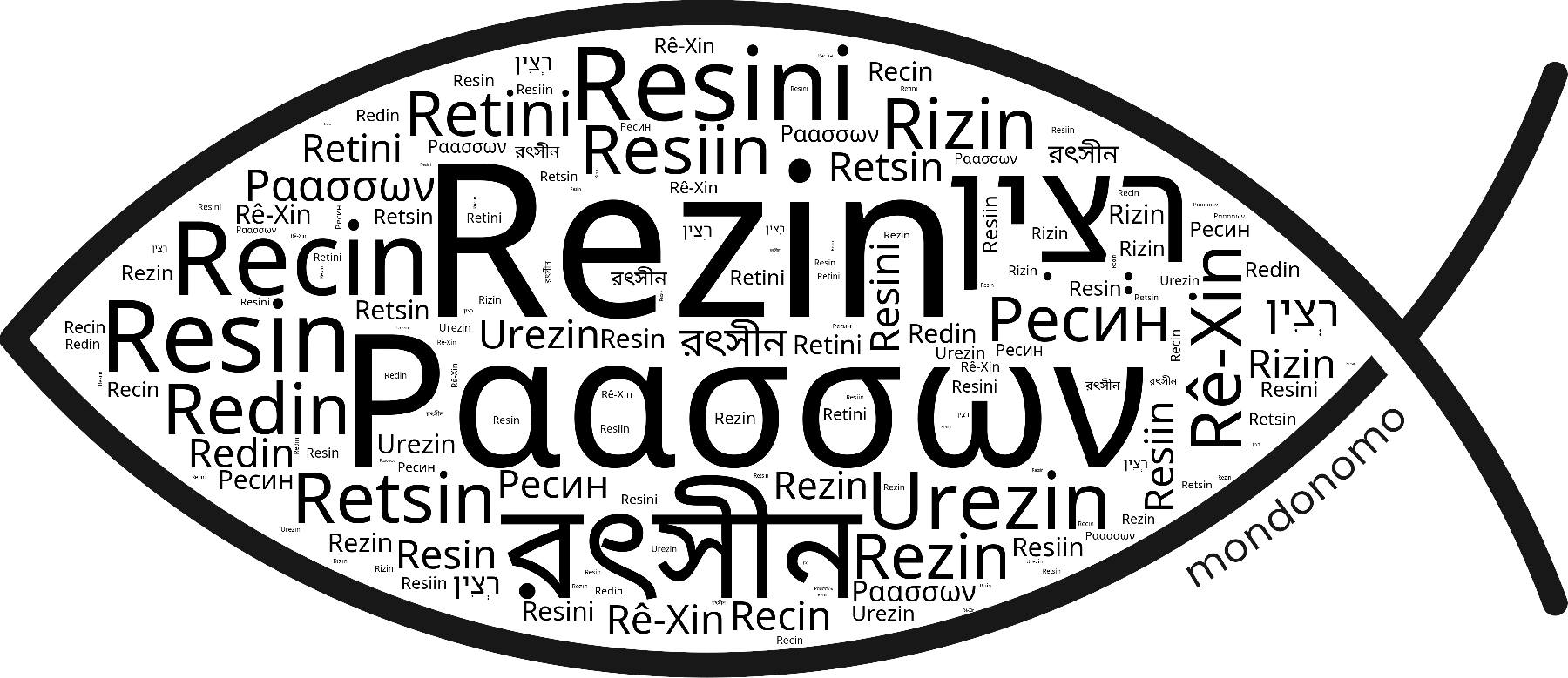 Name Rezin in the world's Bibles