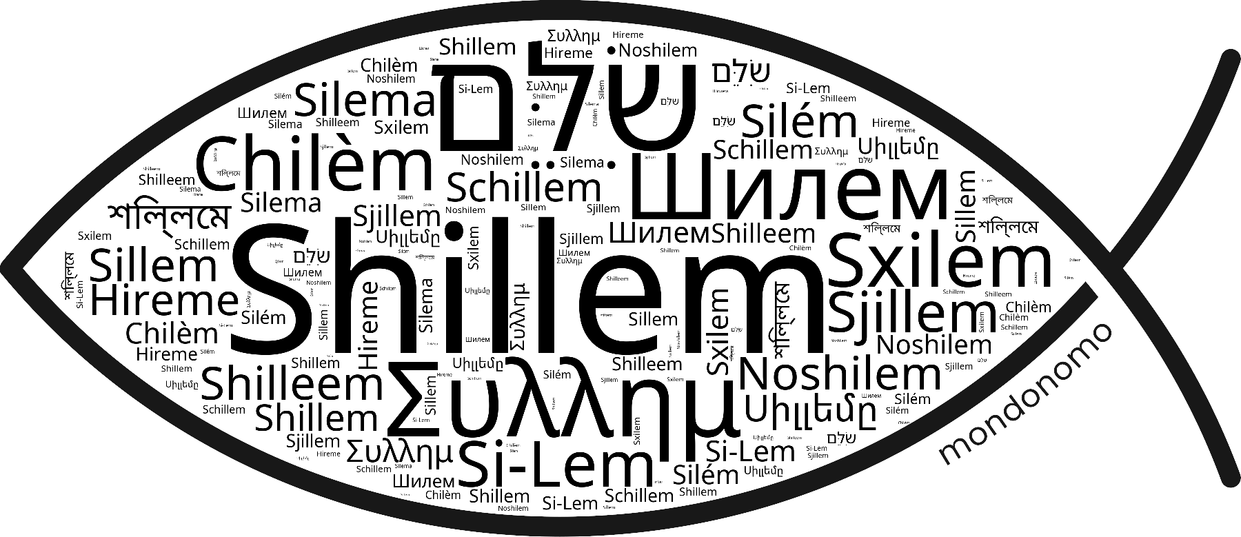 Name Shillem in the world's Bibles
