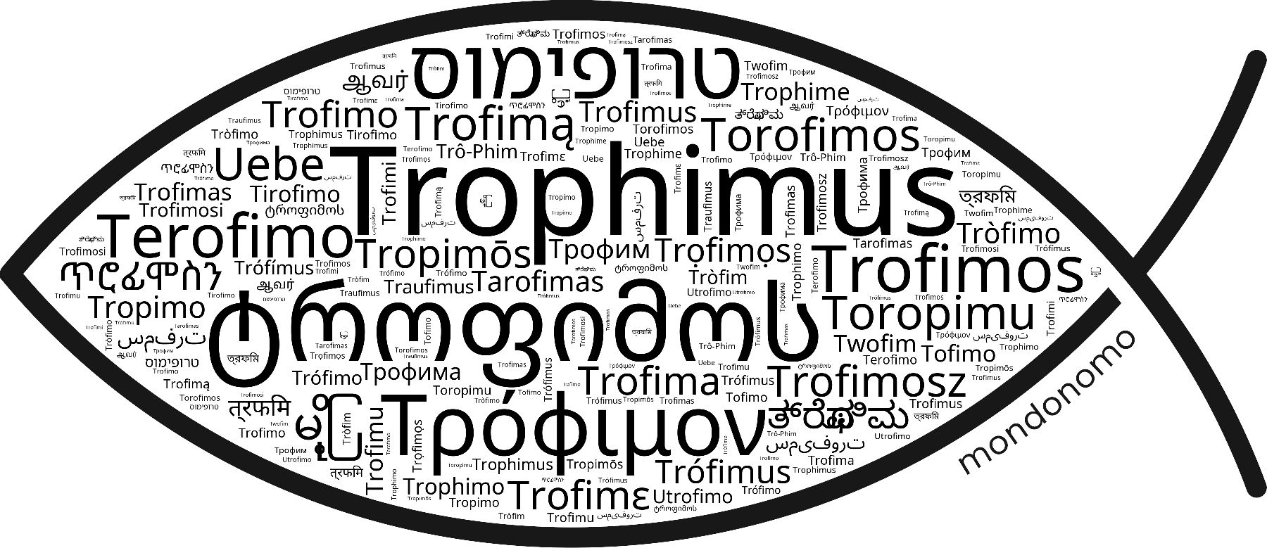 Name Trophimus in the world's Bibles